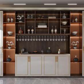 新中式酒柜3D模型下载